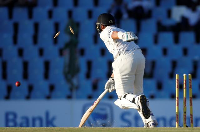 Ross Taylor gets run out by South Africa's Temba Bhavuma. (REUTERS)