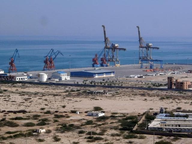 This photograph taken on February 12, 2013 shows the construction site at Gwadar port in the Arabian Sea. China's acquisition of a strategic port in Pakistan is the latest addition to its drive to secure energy and maritime routes and gives it a potential naval base in the Arabian Sea, unsettling India.(AFP)