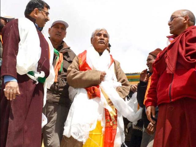 BJP MP from LadakhThupstan Chhewang (centre) said people of the region fear that remaining with Kashmir will not bode well for their security. (PTI File Photo) BJP MP from LadakhThupstan Chhewang (centre) said people of the region fear that remaining with Kashmir will not bode well for their security. (PTI File Photo)