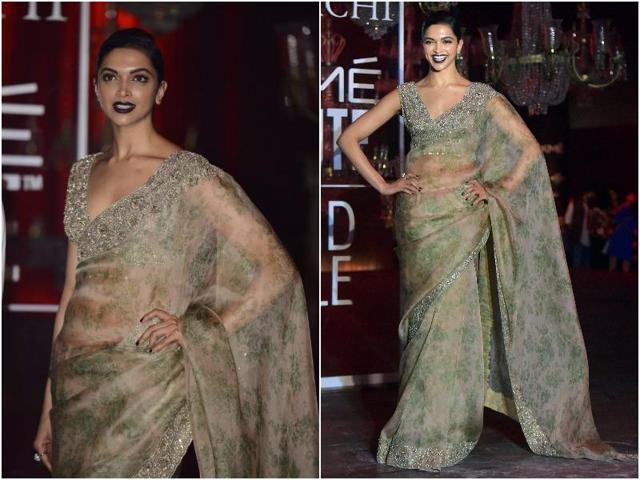 Meanwhile, Deepika destroyed everything around her as she sat front row and posed for photographs at Sabyasachi’s show. (Instagram) Meanwhile, Deepika destroyed everything around her as she sat front row and posed for photographs at Sabyasachi’s show. (Instagram)