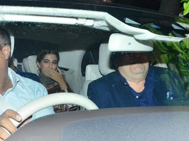 Sonam Kapoor at Akshay’s party Sunday night. (Yogen SHah)