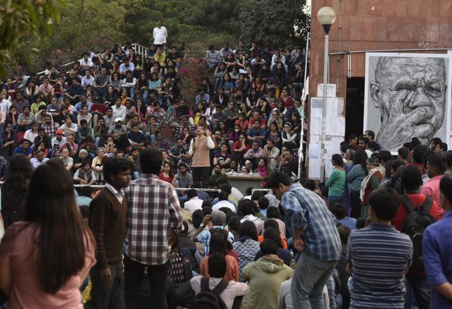 Protests in JNU when Kanhaiya and his friends where in jail on sedition charges. (HT file photo) Protests in JNU when Kanhaiya and his friends where in jail on sedition charges. (HT file photo)