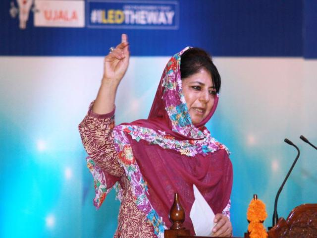 Jammu & Kashmir chief minister Mehbooba Mufti during a function in Jammu, on Sunday, August 28, 2016. (Nitin Knotra / HT Photo) Jammu & Kashmir chief minister Mehbooba Mufti during a function in Jammu, on Sunday, August 28, 2016. (Nitin Knotra / HT Photo)