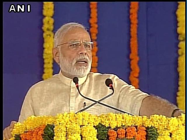 PM Narendra Modi addresses a rally in Jamnagar, Gujarat. (ANI Photo) PM Narendra Modi addresses a rally in Jamnagar, Gujarat. (ANI Photo)