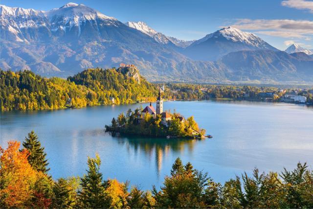 Lake Bled and its picturesque island. (HT Photo) Lake Bled and its picturesque island. (HT Photo)
