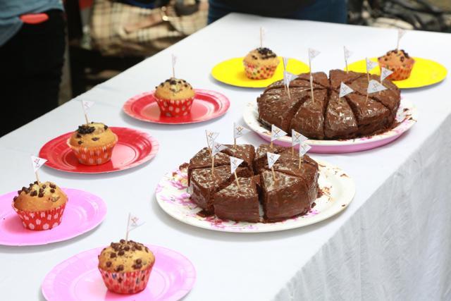 The society sold Death by Chocolate cake and chocolate chip muffins among other desserts at the bake sale. (Amal KS/HT)
