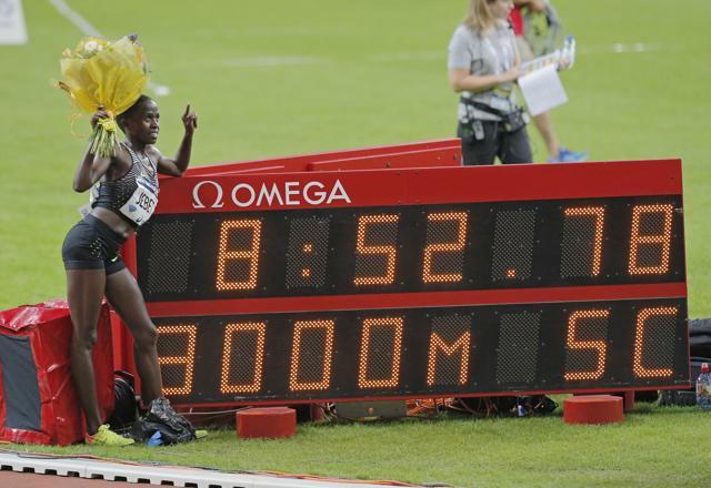 Ruth Jebet, gold medal winner in Rio, set a new world record in the womens 3,000-metre steeplechase at the IAAF Diamond League. (AP) Ruth Jebet, gold medal winner in Rio, set a new world record in the womens 3,000-metre steeplechase at the IAAF Diamond League. (AP)