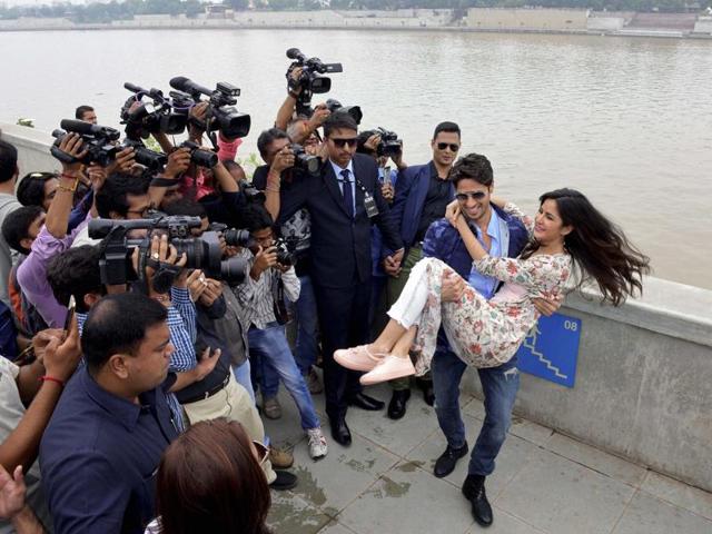 Siddharth and Katrina also promoted their film in Ahmedabad. (PTI) Siddharth and Katrina also promoted their film in Ahmedabad. (PTI)
