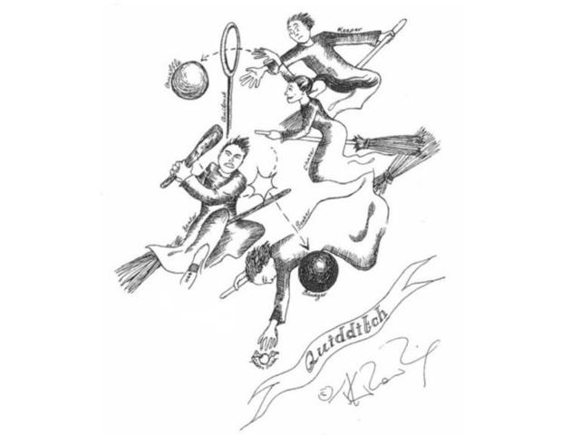 Quidditch seems as fun as ever. Notice Rowling’s labels. (Pottermore) Quidditch seems as fun as ever. Notice Rowling’s labels. (Pottermore)