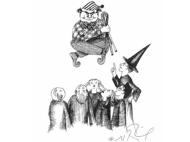 We never saw Peeves in the films, and for most of us, the poltergeist exists only in our imagination. But here he is, as thought up by JK Rowling, up to no good. (Pottermore) We never saw Peeves in the films, and for most of us, the poltergeist exists only in our imagination. But here he is, as thought up by JK Rowling, up to no good. (Pottermore)