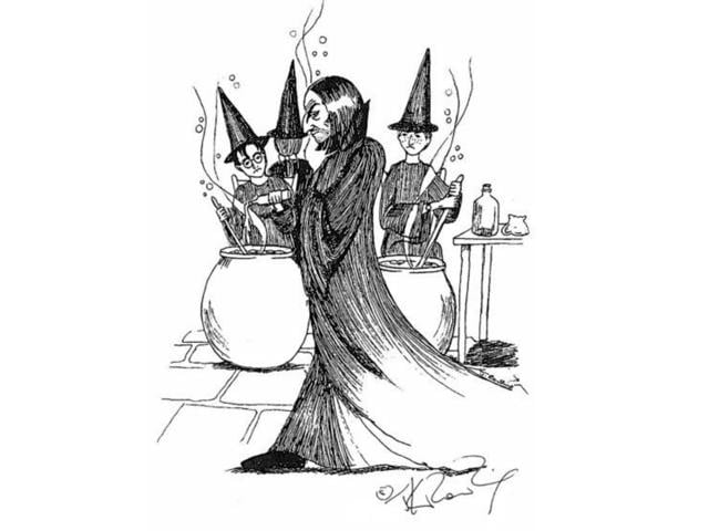 These sketches are Rowling’s personal character designs from the first story - Harry Potter and the Philosopher’s Stone. Snape really does look dour, doesn’t he? (Pottermore) These sketches are Rowling’s personal character designs from the first story - Harry Potter and the Philosopher’s Stone. Snape really does look dour, doesn’t he? (Pottermore)