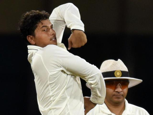 India Red spinner Kuldeep Yadav has picked up 13 wickets so far in the Duleep Trophy.(Virendra Singh Gosain/HT PHOTO) India Red spinner Kuldeep Yadav has picked up 13 wickets so far in the Duleep Trophy.(Virendra Singh Gosain/HT PHOTO)