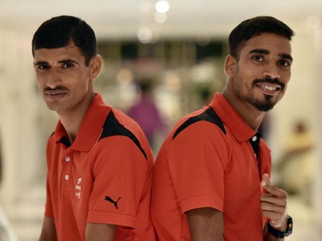 Marathon runners Kheta Ram, right, and Gopi T have set their sights on breaking the national record.(Ravi Choudhary/HT PHOTO) Marathon runners Kheta Ram, right, and Gopi T have set their sights on breaking the national record.(Ravi Choudhary/HT PHOTO)