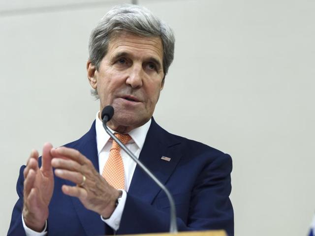 US secretary of state John Kerry, speaks to journalists after a meeting in Geneva, Switzerland.(AP File Photo) US secretary of state John Kerry, speaks to journalists after a meeting in Geneva, Switzerland.(AP File Photo)
