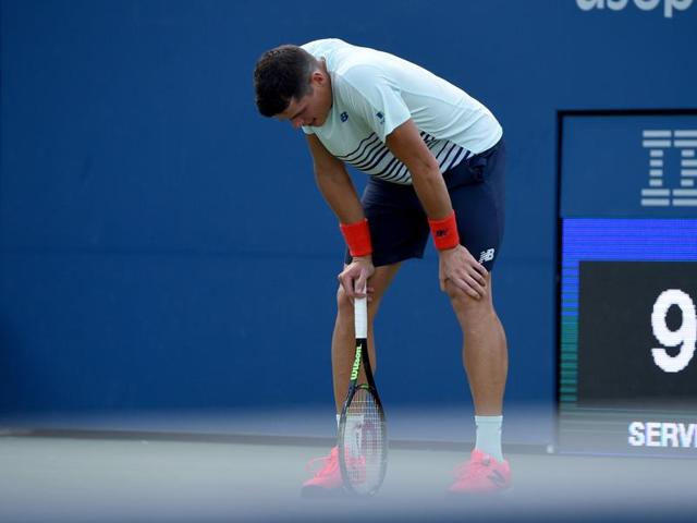 Milos Raonic of Canada pauses on court during his 2016 US Open 2016 Men's Singles match. (AFP photo) Milos Raonic of Canada pauses on court during his 2016 US Open 2016 Men's Singles match. (AFP photo)