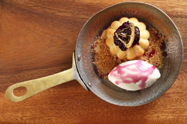 Jamun cake with vanilla ginger ice cream at The Bombay Canteen