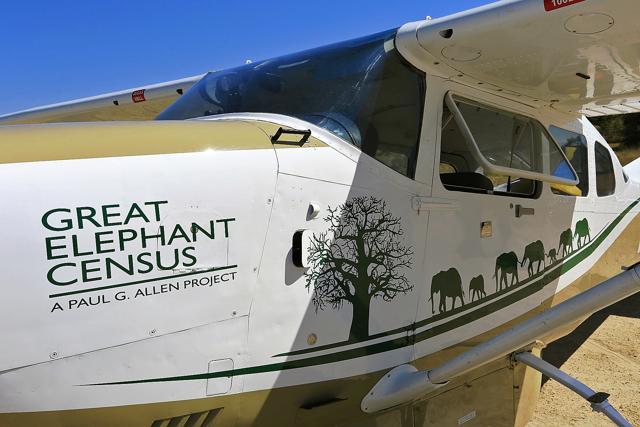 A picture released by Elephants Without Borders shows an air plane of the ‘Great Elephant Census’ programme, flying over Tsavo. (AFP Photo)