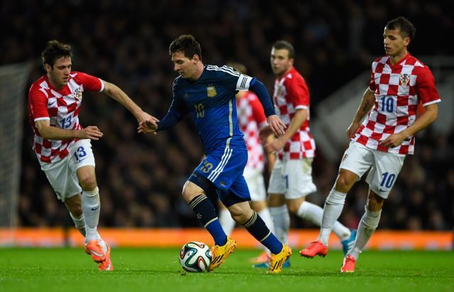 Messi during an international friendly against Croatia in November 2014. The Argentine scored his first international goal against Croatia eight years earlier. (Getty Images) Messi during an international friendly against Croatia in November 2014. The Argentine scored his first international goal against Croatia eight years earlier. (Getty Images)