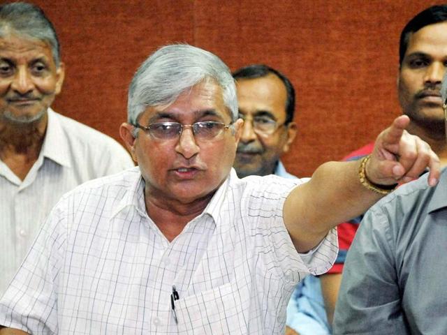 Ousted RSS Goa chief Subhash Velingkar addressing a press conference in Panaji on Thursday. (PTI) Ousted RSS Goa chief Subhash Velingkar addressing a press conference in Panaji on Thursday. (PTI)
