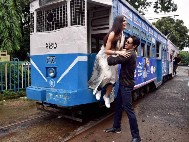 Sidharth Malhotra and Katrina Kaif travel on a Tram during promotion of their upcoming movie Baar Baar Dekho in Kolkata. (PTI) Sidharth Malhotra and Katrina Kaif travel on a Tram during promotion of their upcoming movie Baar Baar Dekho in Kolkata. (PTI)
