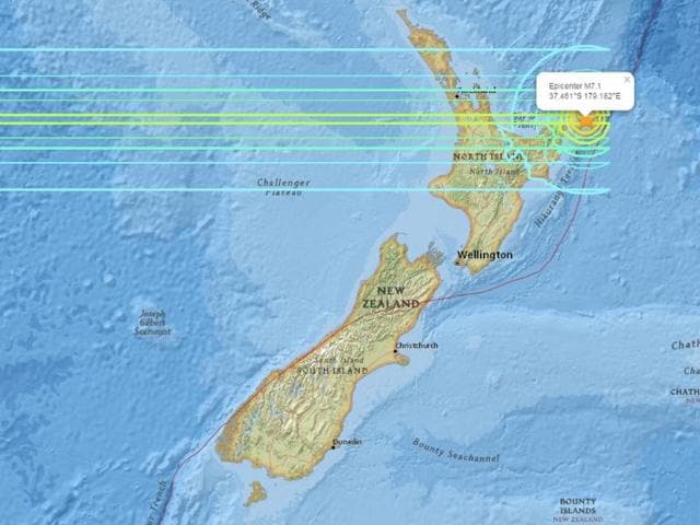 A major earthquake of magnitude 7.1 struck off the coast of New Zealand on Friday, Sep 1, 2016, the US Geological Survey said. (USGS Website) A major earthquake of magnitude 7.1 struck off the coast of New Zealand on Friday, Sep 1, 2016, the US Geological Survey said. (USGS Website)