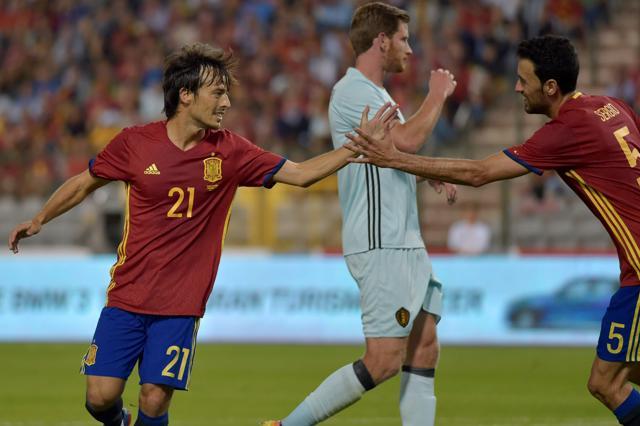 Spain's David Silva celebrates his goal. (REUTERS) Spain's David Silva celebrates his goal. (REUTERS)