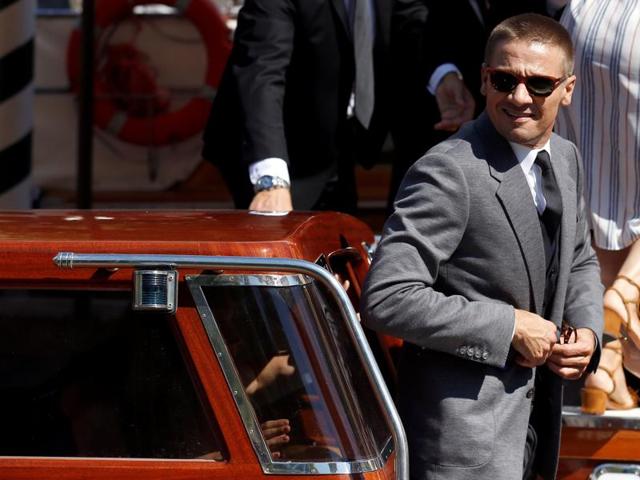 Actor Jeremy Renner arrives by taxi boat at the photocall for the movie The Light Between Oceans at the 73rd Venice Film Festival. (REUTERS) Actor Jeremy Renner arrives by taxi boat at the photocall for the movie The Light Between Oceans at the 73rd Venice Film Festival. (REUTERS)