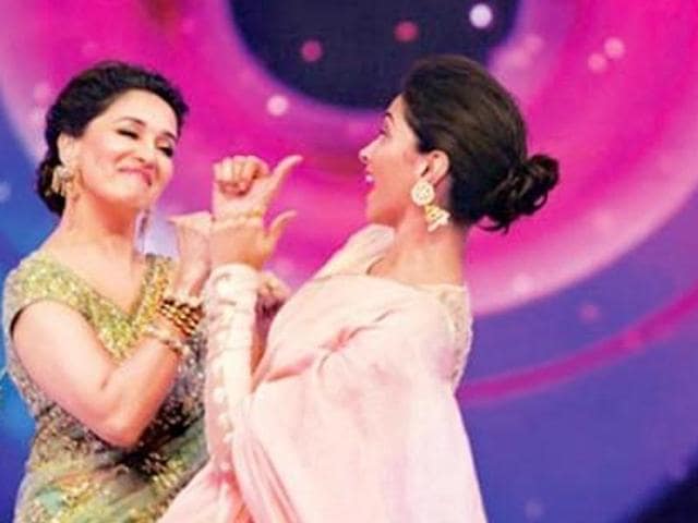 A source reveals that Madhuri Dixit Nene and Deepika Padukone bonded over movies at the event. A source reveals that Madhuri Dixit Nene and Deepika Padukone bonded over movies at the event.