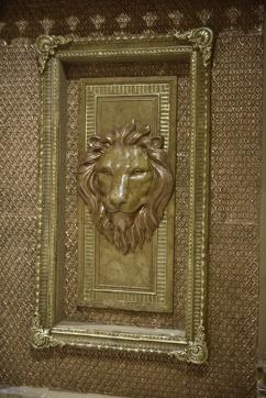 Indian themed wall art at the Khetwadicha Raja pandal. (Arijit Sen/HT PHOTO)