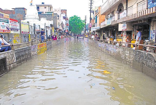 View of the Gaushala underpass following the three-hour downpour on August 31. (Sakib Ali/HT) View of the Gaushala underpass following the three-hour downpour on August 31. (Sakib Ali/HT)