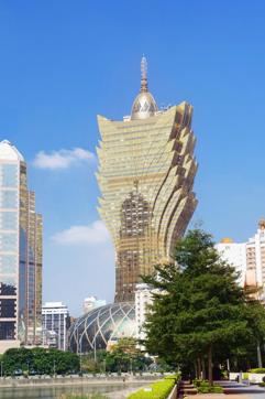 The entrance of pandal has a 69-ft high bamboo structure that resembles Lisboa tower in Macau. (Getty Images) The entrance of pandal has a 69-ft high bamboo structure that resembles Lisboa tower in Macau. (Getty Images)