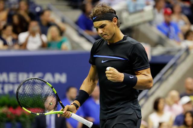 Rafael Nadal of Spain reacts during his third round Men's Singles match against Andrey Kuznetsov. (AFP Photo) Rafael Nadal of Spain reacts during his third round Men's Singles match against Andrey Kuznetsov. (AFP Photo)