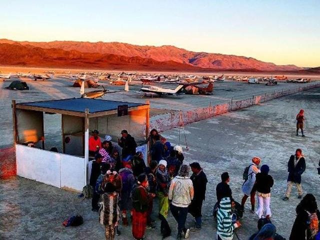 Those who come by plane or helicopter land at Black Rock City airport, a temporary airport built by volunteers. (Instagram)
