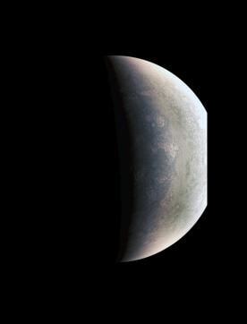 The JunoCam instrument took the images to create this color view on August 27, when the spacecraft was about 48,000 miles (78,000 kilometers) above the polar cloud tops. (NASA/JPL-Caltech/SwRI/MSSS) The JunoCam instrument took the images to create this color view on August 27, when the spacecraft was about 48,000 miles (78,000 kilometers) above the polar cloud tops. (NASA/JPL-Caltech/SwRI/MSSS)