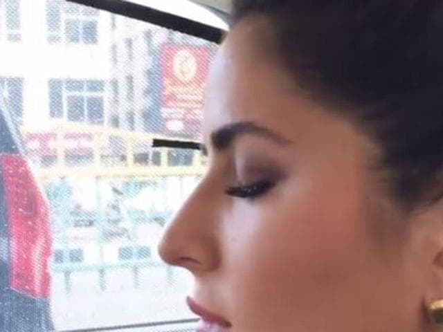 Katrina Kaif sleeps peacefully as Sidharth struggles for peace in the same car.(Instagram)