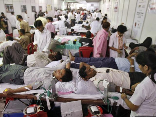 Minister for Health and Family Welfare, J. P. Nadda told the Lok Sabha in July 2016 that the shortage of blood was estimated at 1.1 million units -- as blood is measured, with a unit being either 350 ml or 450 ml -- in 2015-16.(Reuters) Minister for Health and Family Welfare, J. P. Nadda told the Lok Sabha in July 2016 that the shortage of blood was estimated at 1.1 million units -- as blood is measured, with a unit being either 350 ml or 450 ml -- in 2015-16.(Reuters)