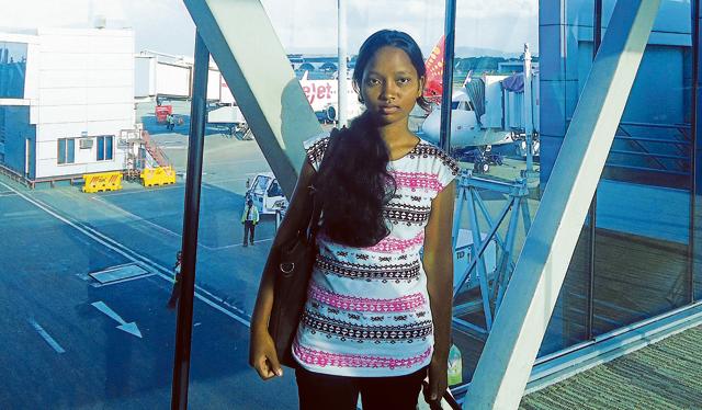 Anima Minz at the Mumbai airport on Thursday. (HT Photo) Anima Minz at the Mumbai airport on Thursday. (HT Photo)