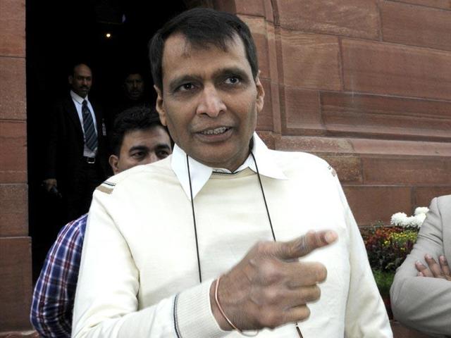 Railway minister Suresh Prabhu interacts with journalists outside Parliament building in Delhi. (File Photo) Railway minister Suresh Prabhu interacts with journalists outside Parliament building in Delhi. (File Photo)