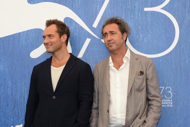 Jude Law with Sorrentino.