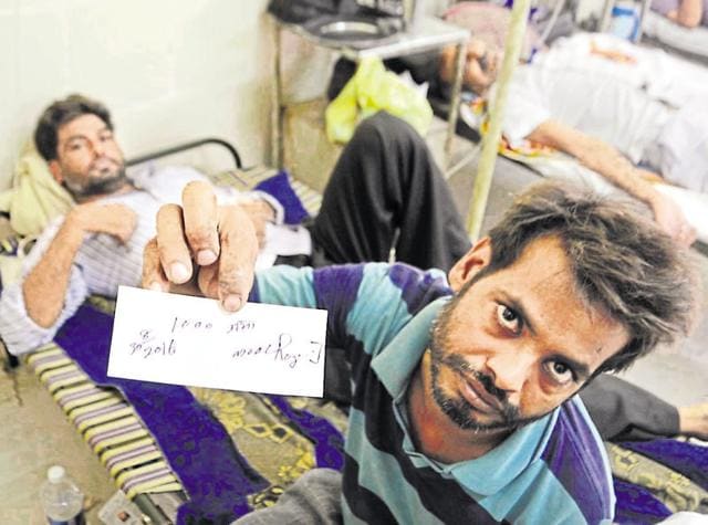 As patients outnumber beds at Amritsar’s Guru Nanak Dev Hospital, they have to take cots at Rs 50 per day rent, besides a security deposit of Rs 1,000, from a nearby vendor. (HT Photo) As patients outnumber beds at Amritsar’s Guru Nanak Dev Hospital, they have to take cots at Rs 50 per day rent, besides a security deposit of Rs 1,000, from a nearby vendor. (HT Photo)