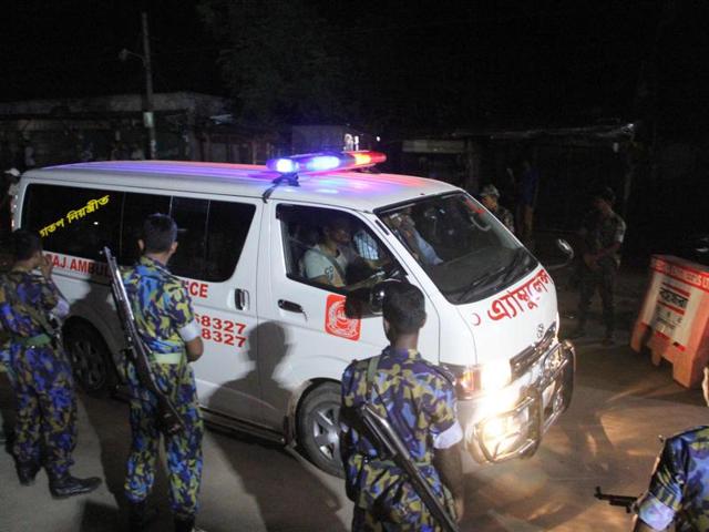 An ambulance carrying the body of Mir Quasem Ali outside Kashimpur central jail on the outskirts of Dhaka after he was executed for war crimes.(AFP Photo) An ambulance carrying the body of Mir Quasem Ali outside Kashimpur central jail on the outskirts of Dhaka after he was executed for war crimes.(AFP Photo)