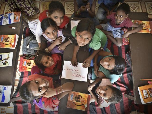 On Teachers’ Day, we offer you a peek into the lives of few men and women in Delhi who have taken up the job of providing education to those who don’t have the means. (Raj K Raj/HT PHOTO)
