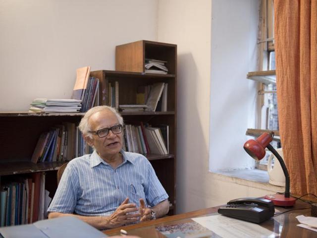 Krishna Kumar, professor of education, Delhi University says that restoring professional dignity for teachers has to be top priority.(Saumya Khandelwal/HT PHOTO)