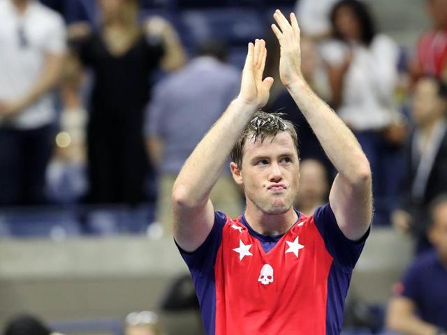 Marchenko salutes the crowd after his win over Kyrgios. The win marked his first appearance in the fourth round of a Grand Slam. (Reuters) Marchenko salutes the crowd after his win over Kyrgios. The win marked his first appearance in the fourth round of a Grand Slam. (Reuters)