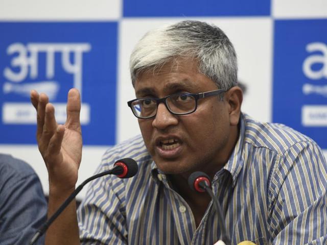AAP leader Ashutosh in New Delhi. The police have registered a complaint against AAP leader Ashutosh for his blog in defence of sacked AAP minister Sandeep Kumar, who was arrested on charges of rape (Hindustan Times) AAP leader Ashutosh in New Delhi. The police have registered a complaint against AAP leader Ashutosh for his blog in defence of sacked AAP minister Sandeep Kumar, who was arrested on charges of rape (Hindustan Times)