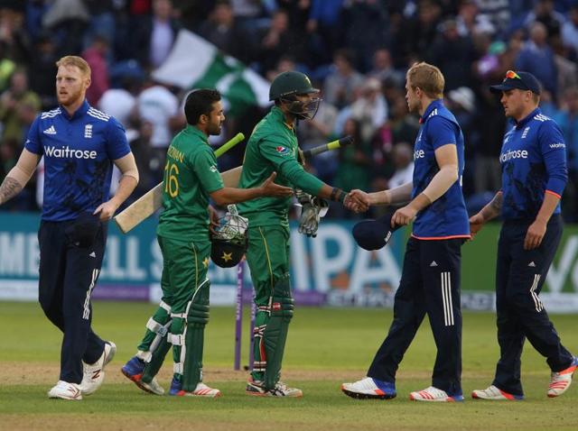 England's captain Eoin Morgan lifts the Royal London one day series trophy as his players celebrate with champagne. England won the series 4-1. (AP) England's captain Eoin Morgan lifts the Royal London one day series trophy as his players celebrate with champagne. England won the series 4-1. (AP)