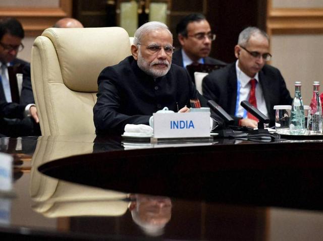 Prime Minister Narendra Modi in the BRICS meeting in Hangzhou, China on Sunday. (PTI) Prime Minister Narendra Modi in the BRICS meeting in Hangzhou, China on Sunday. (PTI)