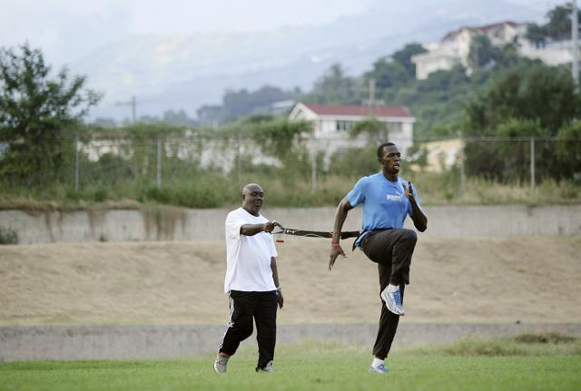 Glen Mills overseeing Bolt’s training session. (Getty Images) Glen Mills overseeing Bolt’s training session. (Getty Images)