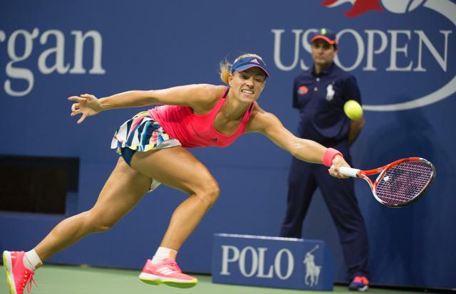 Angelique Kerber of Germany hits a return to Petra Kvitova of the Czech Republic. (AFP Photo) Angelique Kerber of Germany hits a return to Petra Kvitova of the Czech Republic. (AFP Photo)