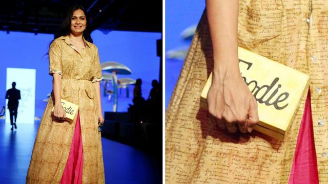 Author, chef, actor and ex-VJ Maria Goretti is clearly a foodie and her latest appearance at a fashion week with this clutch proved the fact. She teamed her ethnic attire with this funky piece of art by Sameer Madan. (Photo: Yogen Shah) Author, chef, actor and ex-VJ Maria Goretti is clearly a foodie and her latest appearance at a fashion week with this clutch proved the fact. She teamed her ethnic attire with this funky piece of art by Sameer Madan. (Photo: Yogen Shah)